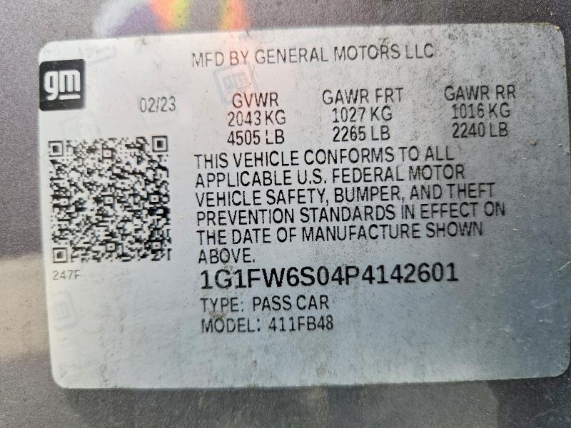 Продажа на аукционе авто 2023 Chevrolet Bolt Ev, vin: 1G1FW6S04P4142601, номер лота: 48206256