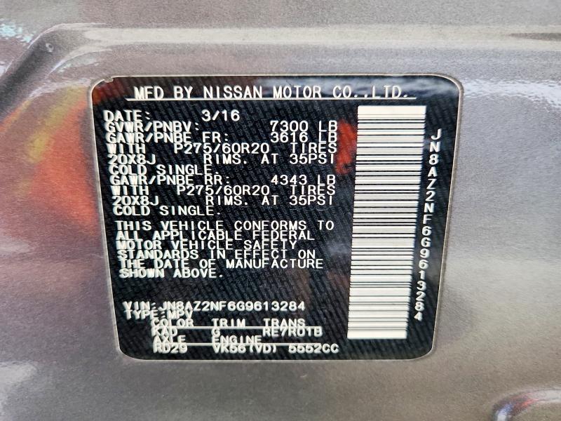 Aukcja sprzedaży 2016 Infiniti Qx80, vin: JN8AZ2NF6G9613284, numer aukcji: 49559286