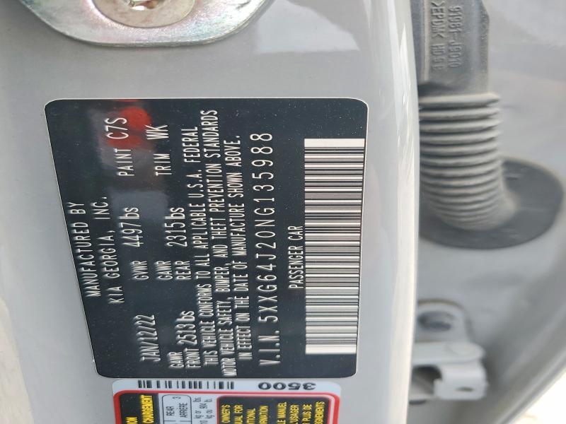 Aukcja sprzedaży 2022 Kia K5, vin: 5XXG64J20NG135988, numer aukcji: 50172666