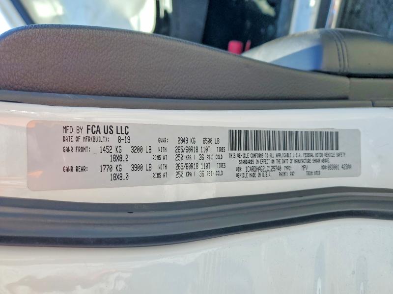 Продажа на аукционе авто 2020 Dodge Durango, vin: 1C4RDHAG2LC129740, номер лота: 51441476