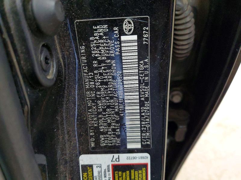 2014 Toyota Camry მანქანა იყიდება აუქციონზე, vin: 4T1BF1FK0EU729522, აუქციონის ნომერი: 50926826