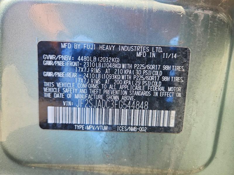 Продажа на аукционе авто 2015 Subaru Forester, vin: JF2SJADC3FG544848, номер лота: 49990486
