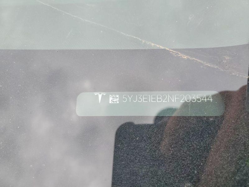 Aukcja sprzedaży 2022 Tesla Model 3, vin: 5YJ3E1EB2NF203544, numer aukcji: 51452206
