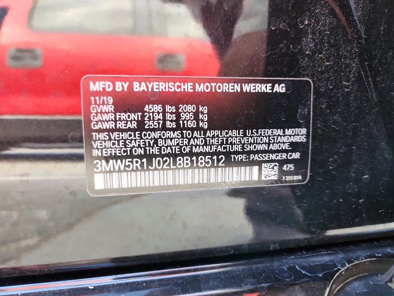 Aukcja sprzedaży 2020 Bmw 330i, vin: 3MW5R1J02L8B18512, numer aukcji: 50848246