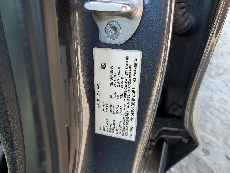 Продажа на аукционе авто 2021 Tesla Model 3, vin: 5YJ3E1EB6MF974636, номер лота: 48237216