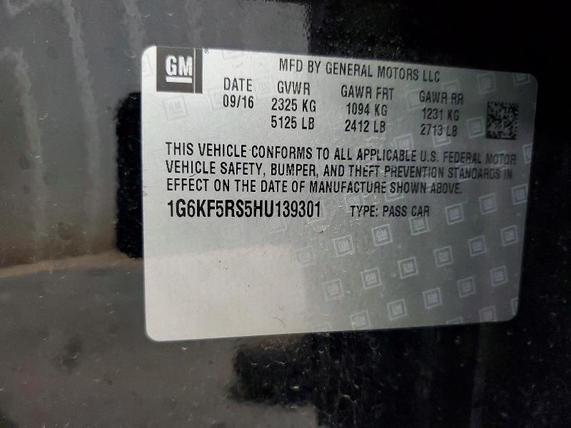 Auction sale of the 2017 Cadillac Ct6, vin: 1G6KF5RS5HU139301, lot number: 48578026