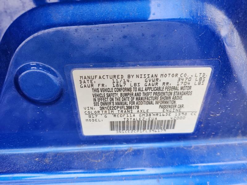 51400616 :رقم المزاد ، 3N1CE2CP1FL396179 vin ، 2015 Nissan Versa Note مزاد بيع