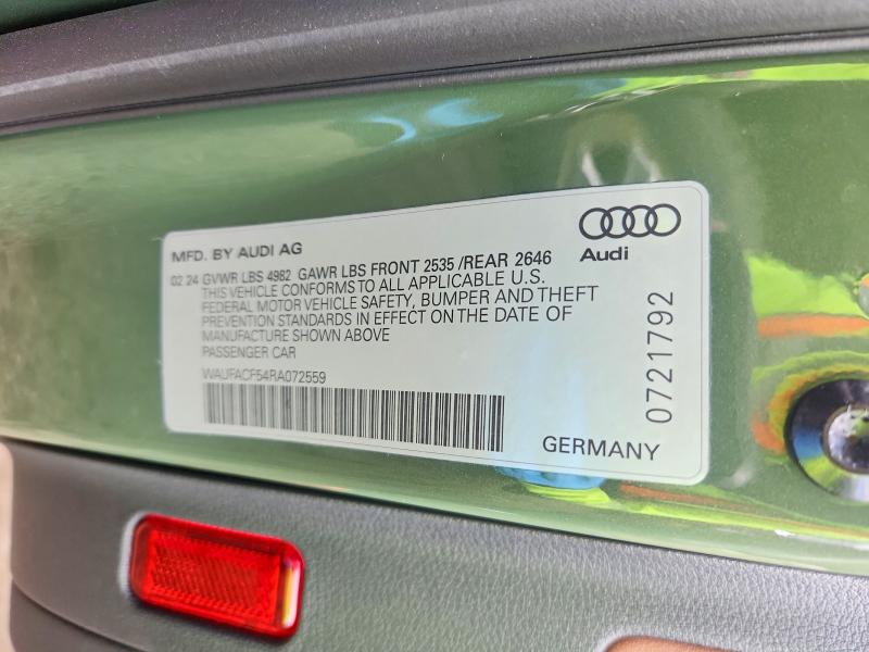 Aukcja sprzedaży 2024 Audi A5, vin: WAUFACF54RA072559, numer aukcji: 48795466