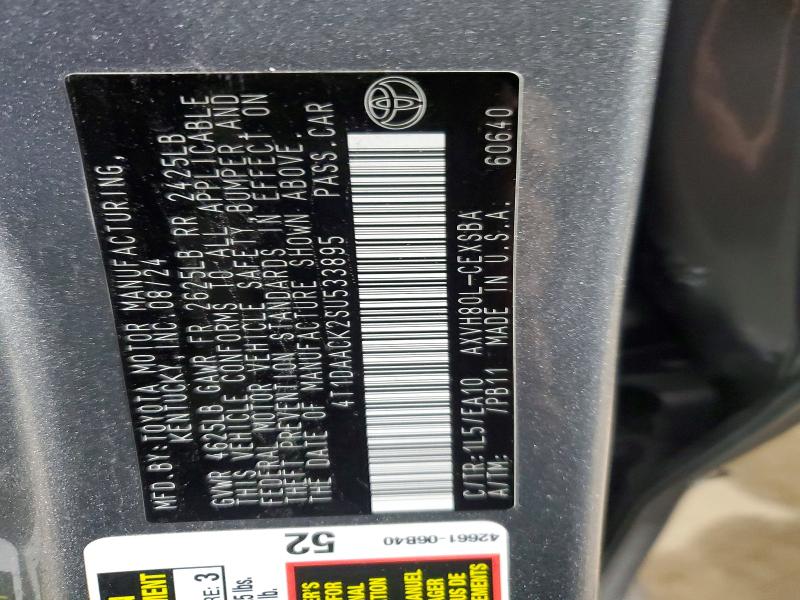 Aukcja sprzedaży 2025 Toyota Camry, vin: 4T1DAACK2SU533895, numer aukcji: 51479906