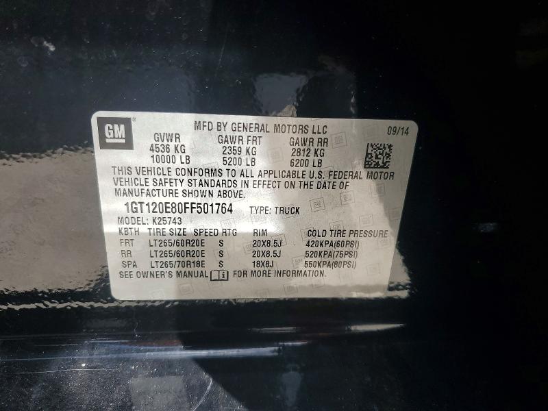 2015 Gmc Sierra მანქანა იყიდება აუქციონზე, vin: 1GT120E80FF501764, აუქციონის ნომერი: 49610256