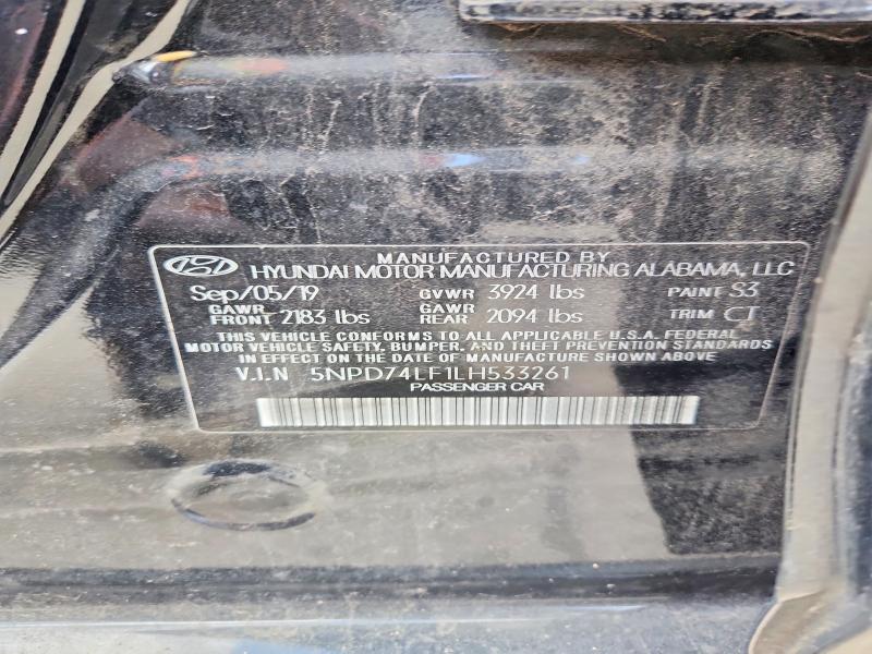 Продажа на аукционе авто 2020 Hyundai Elantra, vin: 5NPD74LF1LH533261, номер лота: 50142826