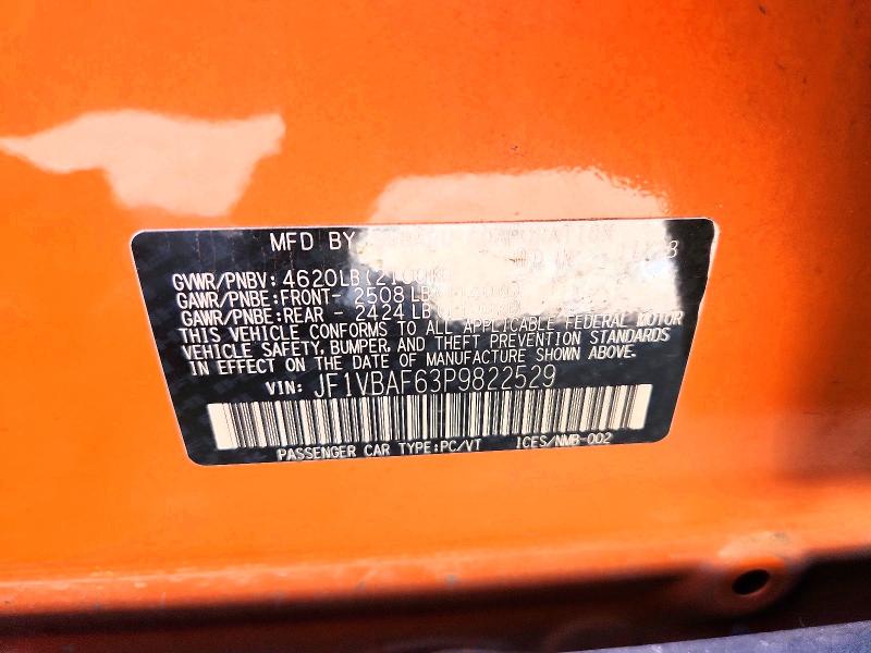 Aukcja sprzedaży 2023 Subaru Wrx, vin: JF1VBAF63P9822529, numer aukcji: 48865106