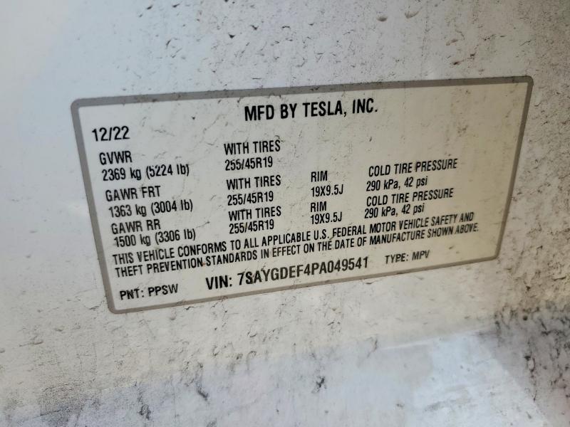 Продаж на аукціоні авто 2023 Tesla Model Y, vin: 7SAYGDEF4PA049541, номер лоту: 49785026