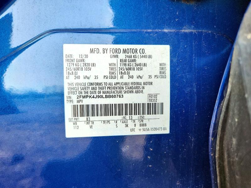Продажа на аукционе авто 2020 Ford Edge, vin: 2FMPK4J90LBB60763, номер лота: 49721026