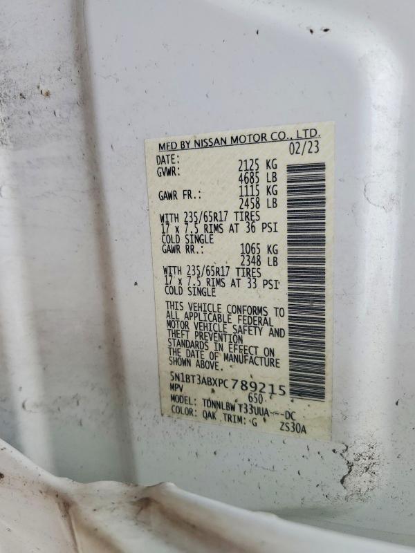 49557926 :رقم المزاد ، 5N1BT3ABXPC789215 vin ، 2023 Nissan Rogue مزاد بيع