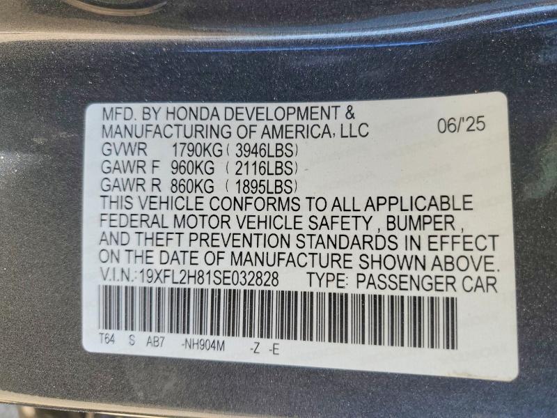 Aukcja sprzedaży 2025 Honda Civic, vin: 19XFL2H81SE032828, numer aukcji: 48868296