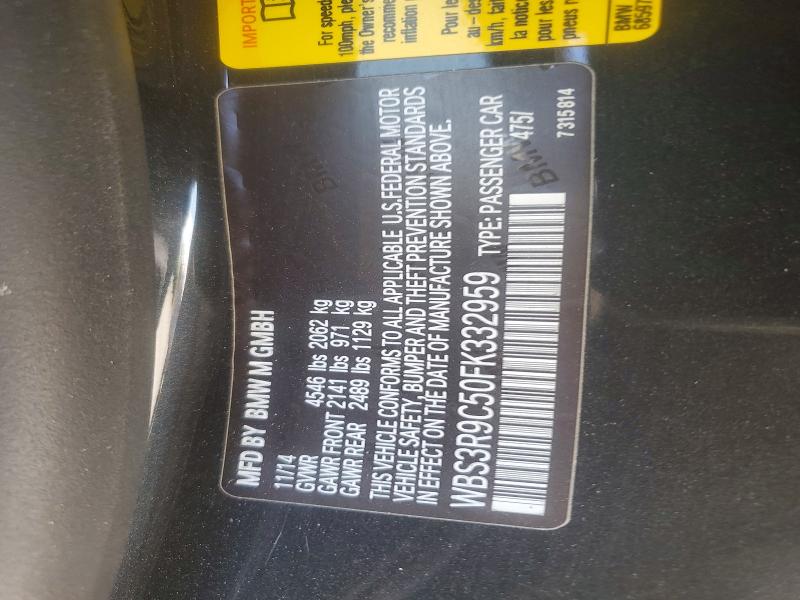 50000676 :رقم المزاد ، WBS3R9C50FK332959 vin ، 2015 Bmw M4 مزاد بيع