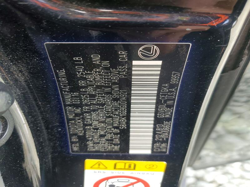 Продажа на аукционе авто 2016 Lexus Es 350, vin: 58ABK1GG9GU014921, номер лота: 47936336