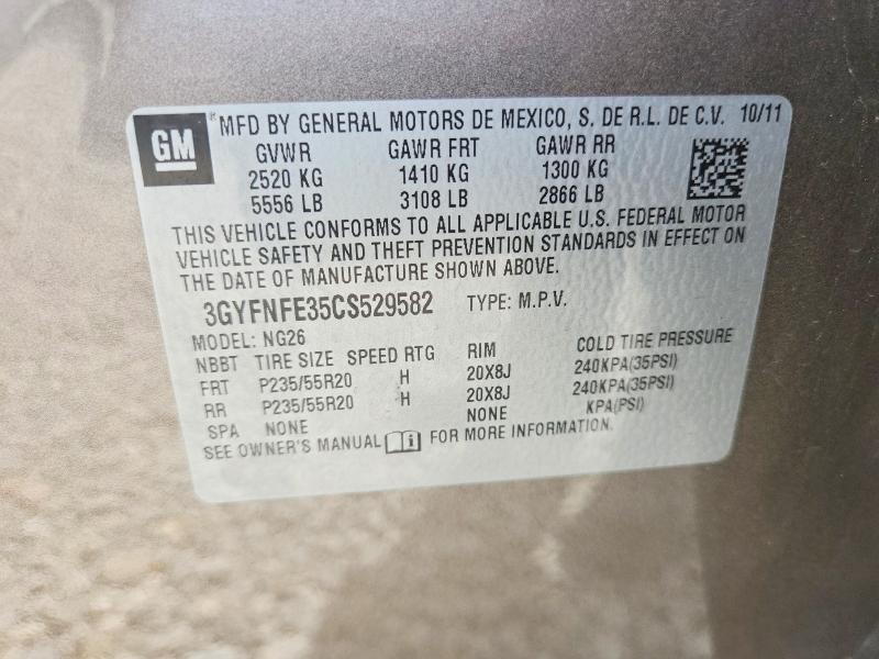 Продаж на аукціоні авто 2012 Cadillac Srx, vin: 3GYFNFE35CS529582, номер лоту: 48710376