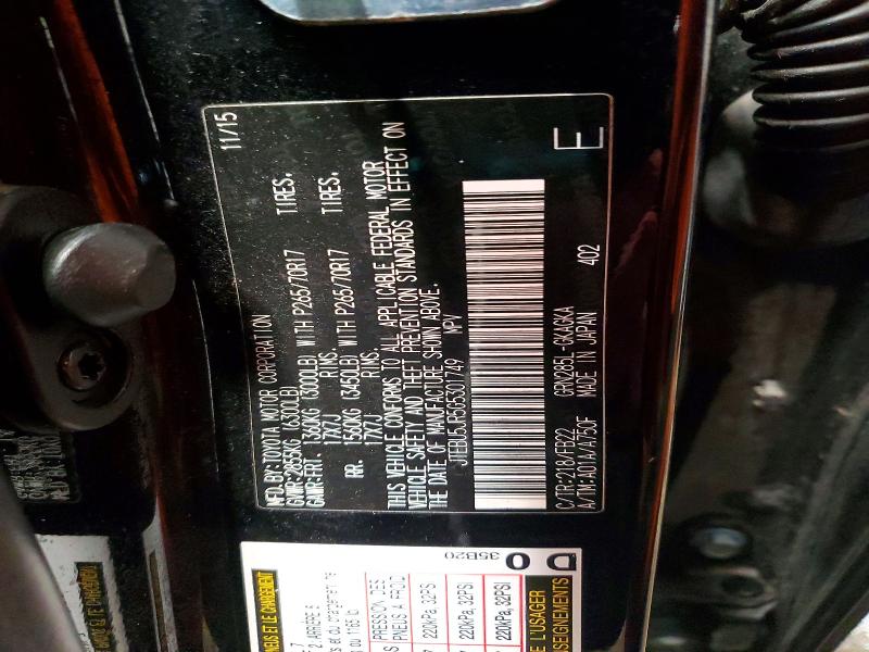 Продаж на аукціоні авто 2016 Toyota 4runner, vin: JTEBU5JR5G5301749, номер лоту: 48895666