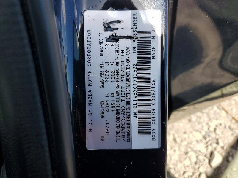 Продаж на аукціоні авто 2012 Mazda 3, vin: JM1BL1W6XC1515622, номер лоту: 49137576