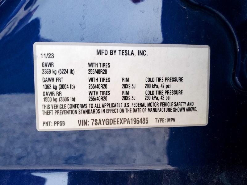 Продаж на аукціоні авто 2023 Tesla Model Y, vin: 7SAYGDEEXPA196485, номер лоту: 49177826