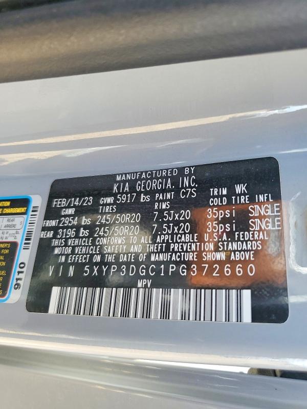 2023 Kia Telluride მანქანა იყიდება აუქციონზე, vin: 5XYP3DGC1PG372660, აუქციონის ნომერი: 50482096