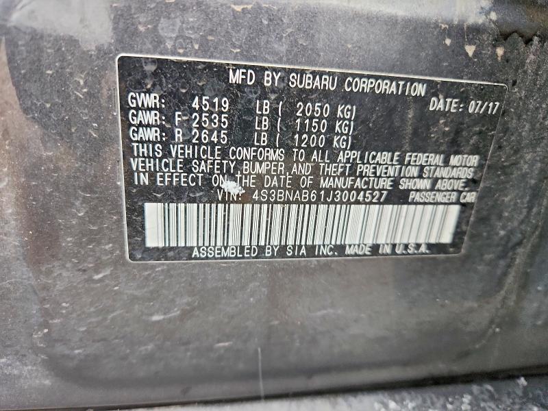 Продажа на аукционе авто 2018 Subaru Legacy, vin: 4S3BNAB61J3004527, номер лота: 49886476