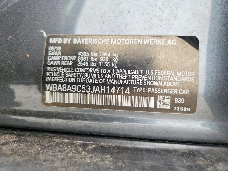 Aukcja sprzedaży 2018 Bmw 320, vin: WBA8A9C53JAH14714, numer aukcji: 51420376