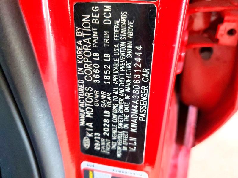 2013 Kia Rio მანქანა იყიდება აუქციონზე, vin: KNADM4A38D6312444, აუქციონის ნომერი: 49216326