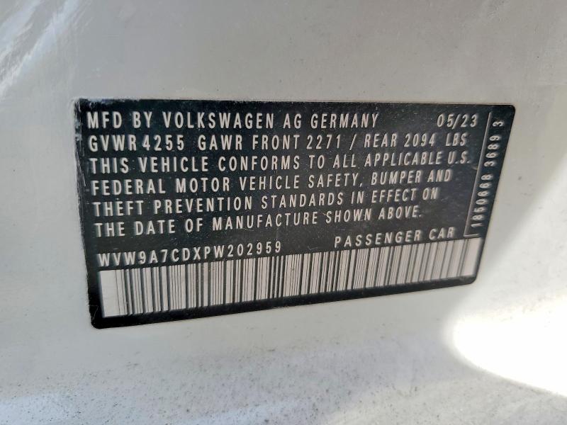 51542726 :رقم المزاد ، WVW9A7CDXPW202959 vin ، 2023 Volkswagen Gti مزاد بيع