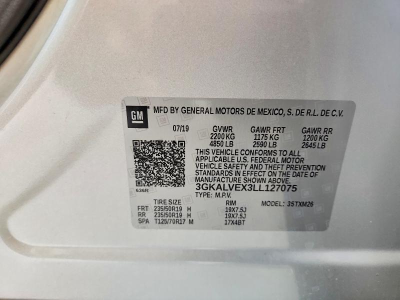 2020 Gmc Terrain მანქანა იყიდება აუქციონზე, vin: 3GKALVEX3LL127075, აუქციონის ნომერი: 50352766