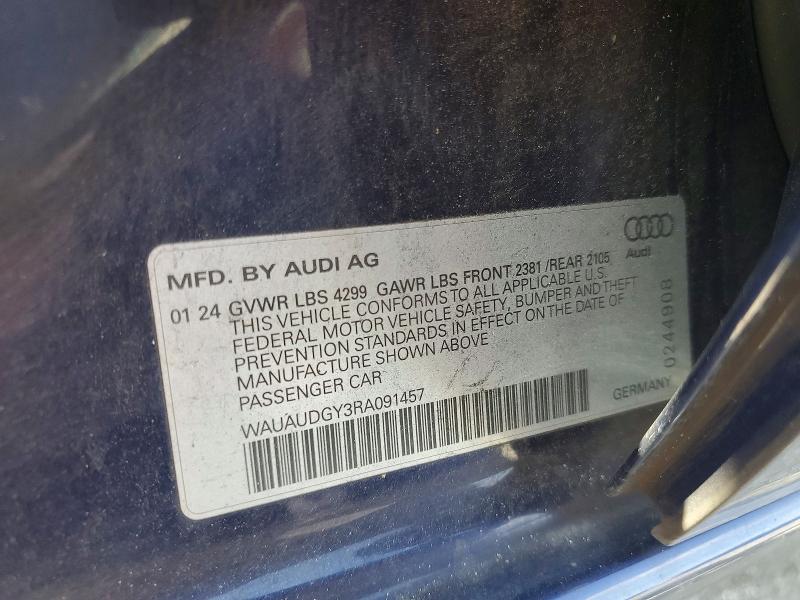 49755596 :رقم المزاد ، WAUAUDGY3RA091457 vin ، 2024 Audi A3 مزاد بيع