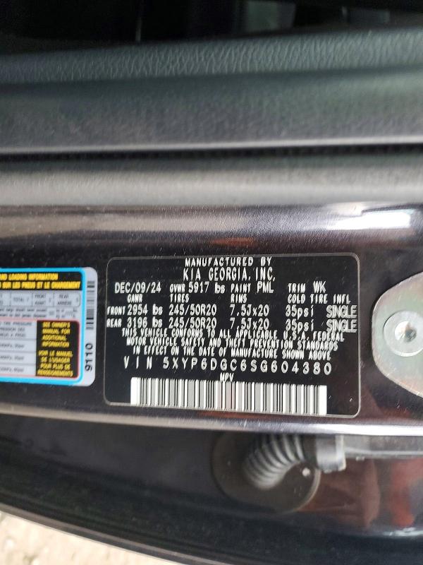 Aukcja sprzedaży 2025 Kia Telluride, vin: 5XYP6DGC6SG604380, numer aukcji: 48436826