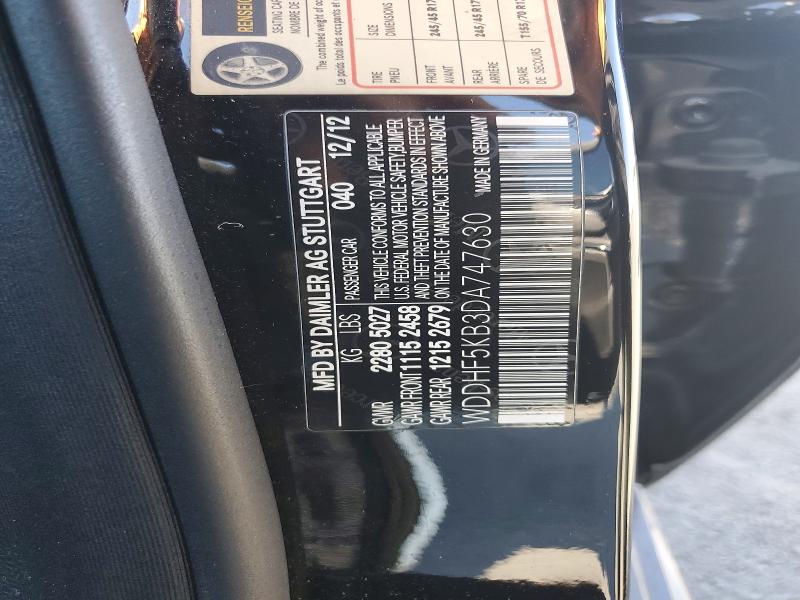 50332156 :رقم المزاد ، WDDHF5KB3DA747630 vin ، 2013 Mercedes-benz E مزاد بيع