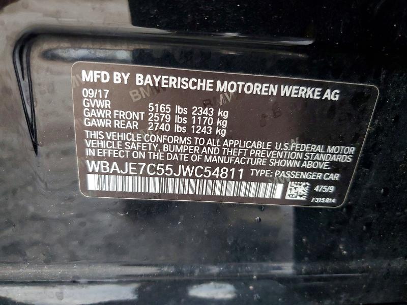 Aukcja sprzedaży 2018 Bmw 540, vin: WBAJE7C55JWC54811, numer aukcji: 47902566