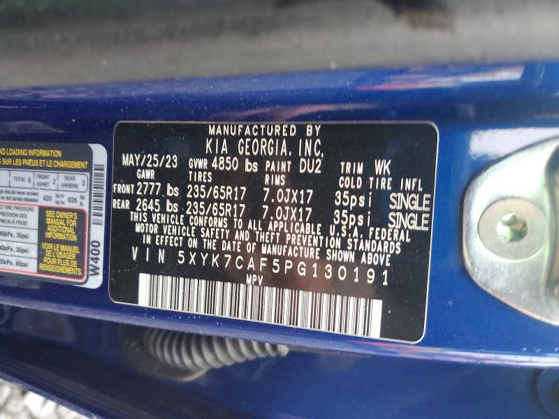 51703256 :رقم المزاد ، 5XYK7CAF5PG130191 vin ، 2023 Kia Sportage مزاد بيع
