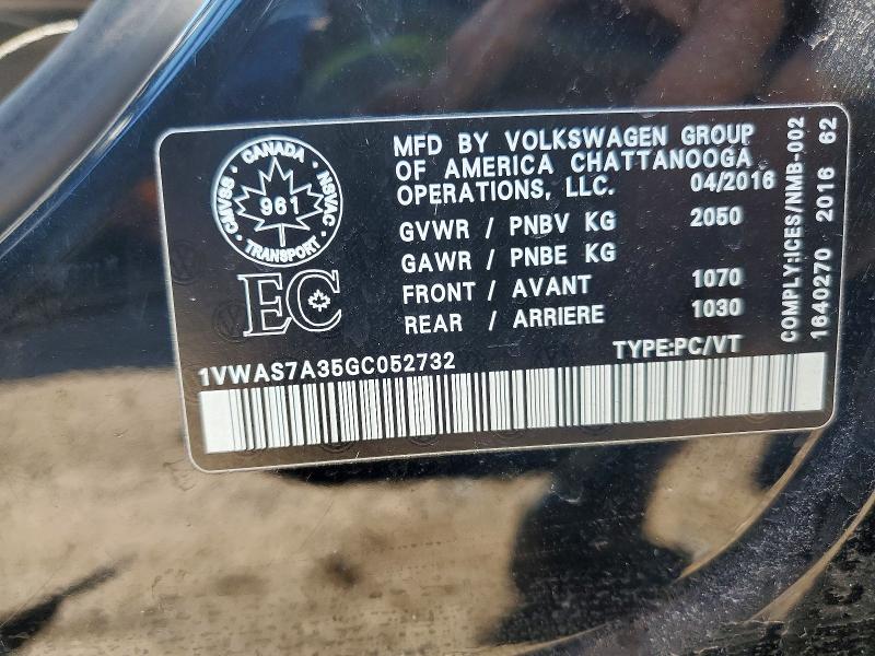 Aukcja sprzedaży 2016 Volkswagen Passat, vin: 1VWAS7A35GC052732, numer aukcji: 79467325