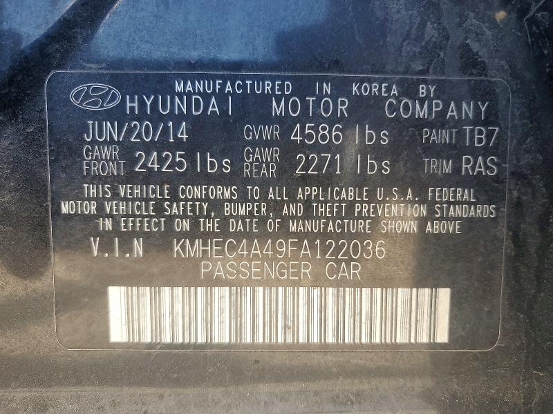 Продаж на аукціоні авто 2015 Hyundai Sonata, vin: KMHEC4A49FA122036, номер лоту: 48930436
