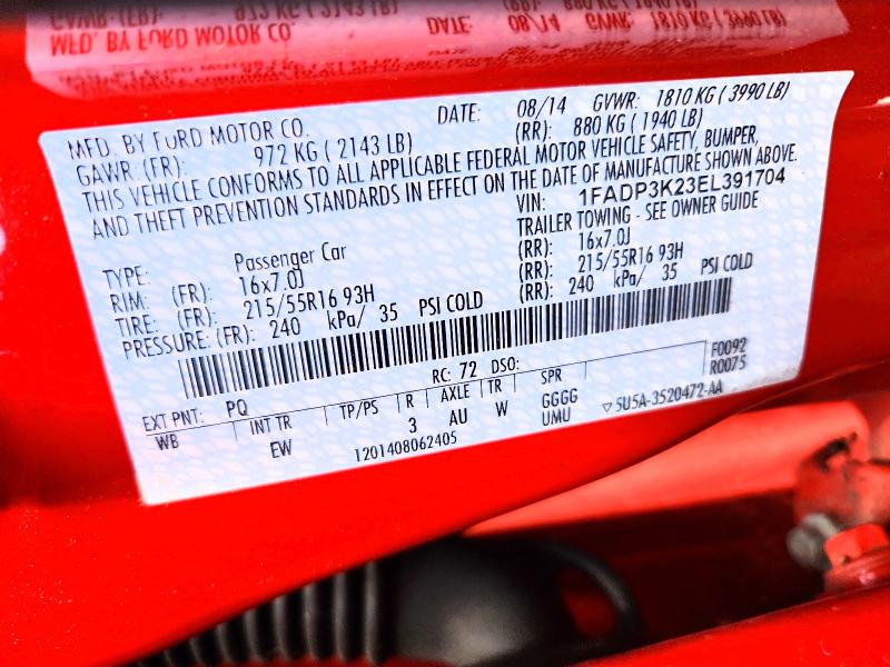 Продаж на аукціоні авто 2014 Ford Focus, vin: 1FADP3K23EL391704, номер лоту: 50618966
