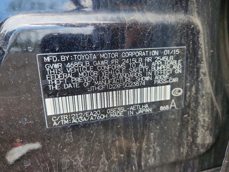 Продажа на аукционе авто 2015 Lexus Is, vin: JTHCF1D2XF5023874, номер лота: 50564746