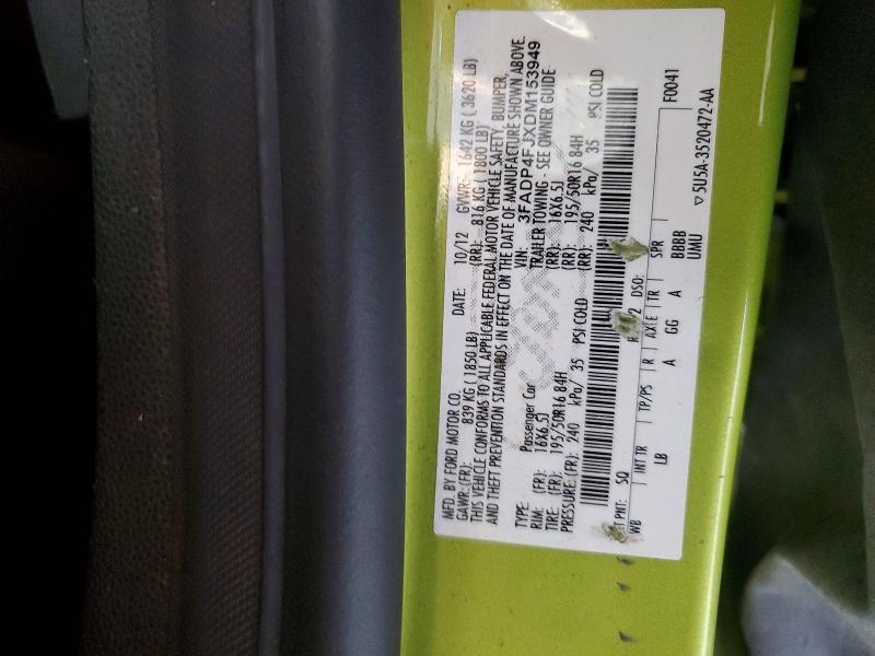 51351906 :رقم المزاد ، 3FADP4FJXDM153949 vin ، 2013 Ford Fiesta مزاد بيع