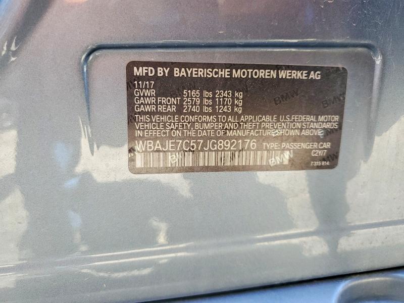 Продаж на аукціоні авто 2018 Bmw 540i, vin: WBAJE7C57JG892176, номер лоту: 49518006