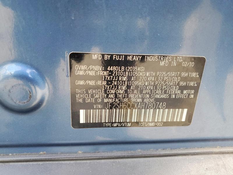 Продажа на аукционе авто 2010 Subaru Forester, vin: JF2SH6CCXAH780748, номер лота: 49566856