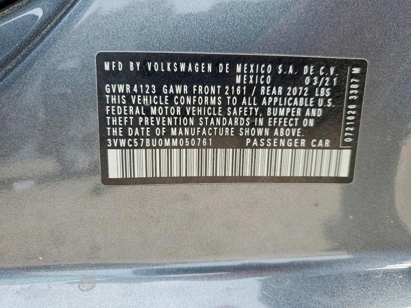 Продажа на аукционе авто 2021 Volkswagen Jetta, vin: 3VWC57BU0MM050761, номер лота: 50322736
