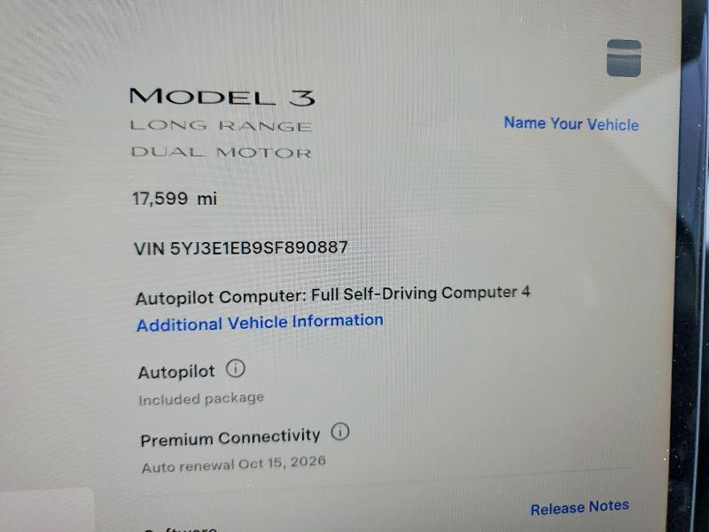 48680776 :رقم المزاد ، 5YJ3E1EB9SF890887 vin ، 2025 Tesla Model 3 مزاد بيع