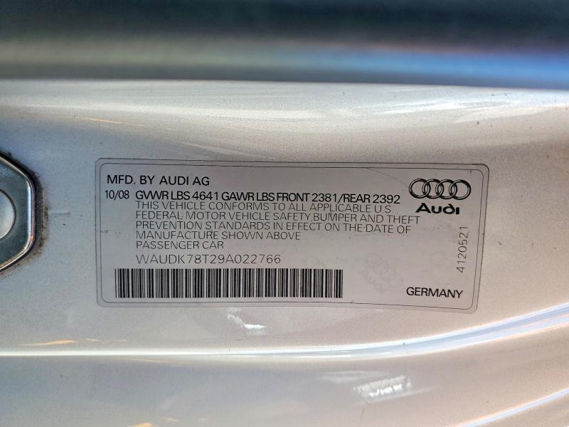 Aukcja sprzedaży 2009 Audi A5, vin: WAUDK78T29A022766, numer aukcji: 48944216