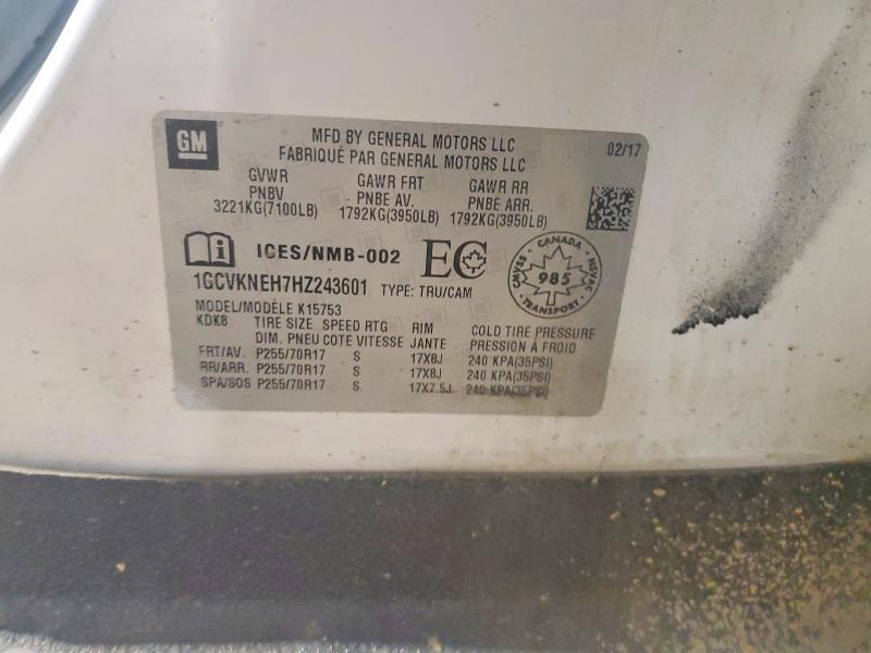 51437036 :رقم المزاد ، 1GCVKNEH7HZ243601 vin ، 2017 Chevrolet Silverado مزاد بيع