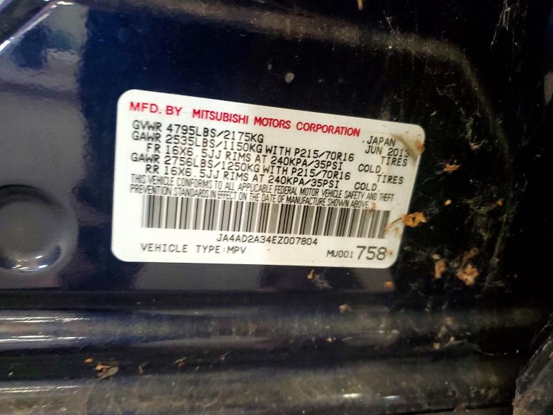 Aukcja sprzedaży 2014 Mitsubishi Outlander, vin: JA4AD2A34EZ007804, numer aukcji: 49844926