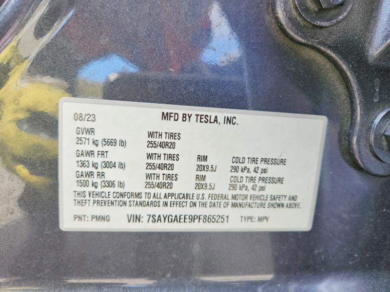 Aukcja sprzedaży 2023 Tesla Model Y, vin: 7SAYGAEE9PF865251, numer aukcji: 51109186